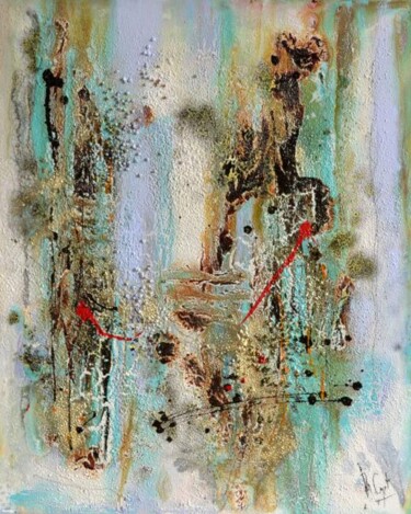 Peinture intitulée "Amazonite" par Muriel Cayet, Œuvre d'art originale, Acrylique