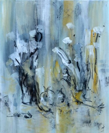 Peinture intitulée "Fleurs de charbon" par Muriel Cayet, Œuvre d'art originale, Acrylique