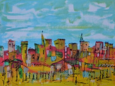 Картина под названием "Carcassonne" - Muriel Cayet, Подлинное произведение искусства