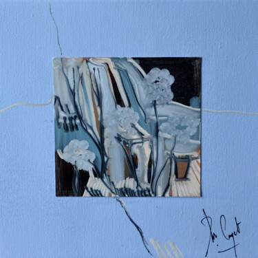 Peinture intitulée "Fleur bleue" par Muriel Cayet, Œuvre d'art originale