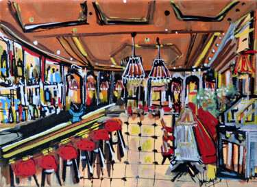 Pittura intitolato "Ambiance brasserie" da Muriel Cayet, Opera d'arte originale