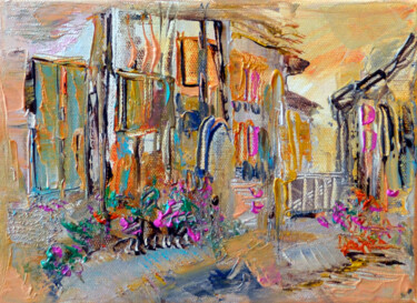 Peinture intitulée "Rue des Jardins" par Muriel Cayet, Œuvre d'art originale