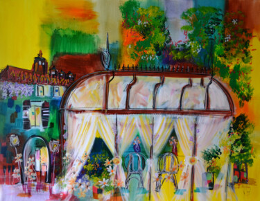 Malerei mit dem Titel "La maison gasconne" von Muriel Cayet, Original-Kunstwerk