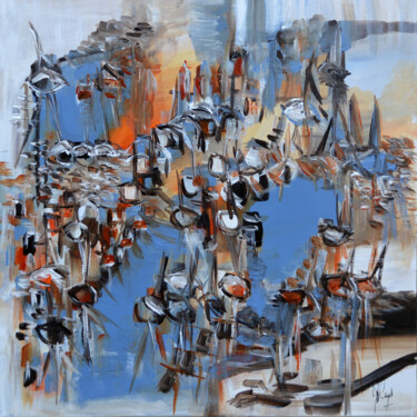 Peinture intitulée "La Route Bleue" par Muriel Cayet, Œuvre d'art originale, Acrylique