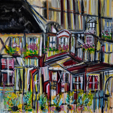 Malerei mit dem Titel "Late summer colours" von Muriel Cayet, Original-Kunstwerk, Acryl