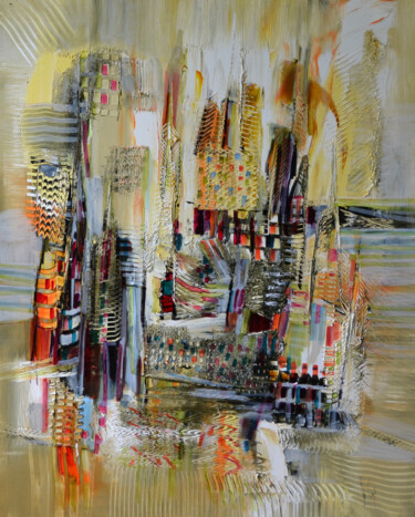 Painting titled "Milano" by Muriel Cayet, Original Artwork, Acrylic