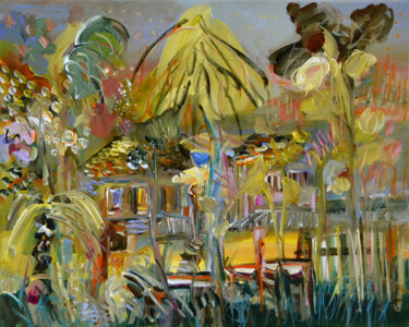 Pintura intitulada "La nouvelle île" por Muriel Cayet, Obras de arte originais, Acrílico
