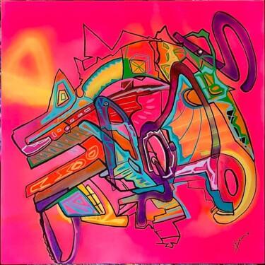 Картина под названием "Machine à remonter…" - Muriel Deumie, Подлинное произведение искусства, Рисунок распылителем краски У…