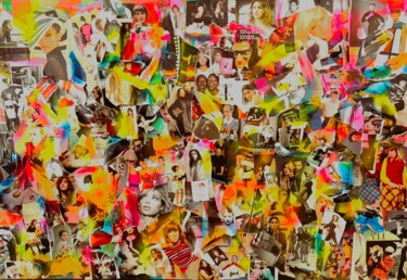 Collages intitolato "Collage Elle" da Muriel Deumie, Opera d'arte originale, Collages Montato su Telaio per barella in legno
