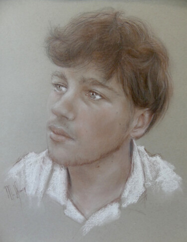 Dessin intitulée "Ugo" par Muriel Henry, Œuvre d'art originale, Pastel