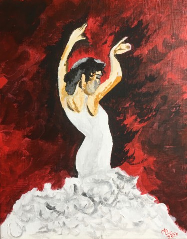 Malarstwo zatytułowany „Flamenco 2” autorstwa Murielle Lucie Clément, Oryginalna praca, Akryl