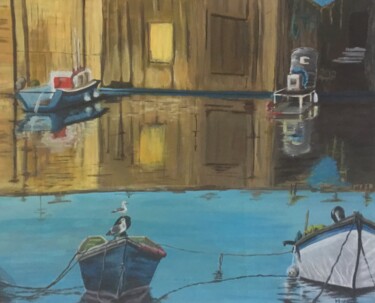 绘画 标题为“Quiétudes maritimes” 由Murielle Viret, 原创艺术品, 丙烯 安装在木质担架架上