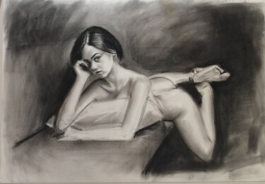 Drawing titled "Bady" by Muzaffer Bulut, Original Artwork, Chalk