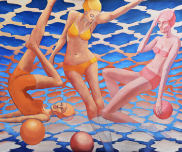 Peinture intitulée "immersion" par Marina Venediktova, Œuvre d'art originale, Huile Monté sur Châssis en bois