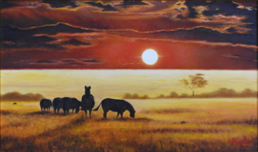 Pintura titulada "Africa" por Marina Viñoly Apaolaza, Obra de arte original, Oleo Montado en Otro panel rígido