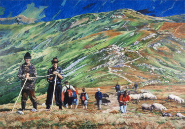 Ζωγραφική με τίτλο "Carpathian Mountains" από Mykola Koidan, Αυθεντικά έργα τέχνης, Λάδι
