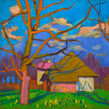 绘画 标题为“Early spring, lands…” 由Mykola Kozlovskyi, 原创艺术品, 油
