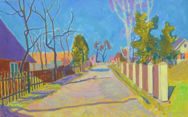 Peinture intitulée "Road. Spring" par Mykola Kozlovskyi, Œuvre d'art originale, Acrylique