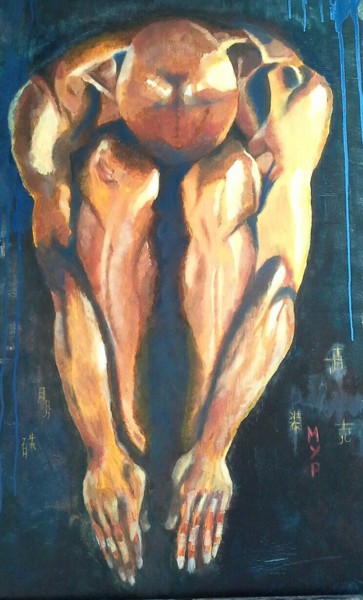 Painting titled "ZEN" by Marie-Paule Jouin (MYP), Original Artwork, Oil
