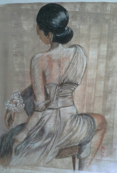 Painting titled "LOLA" by Marie-Paule Jouin (MYP), Original Artwork, Pastel Mounted on Cardboard