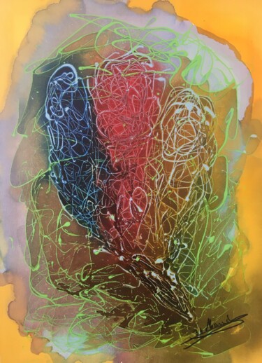 Peinture intitulée "Un bouquet de lilas" par Audran, Œuvre d'art originale, Acrylique