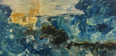 Pintura intitulada "Tsounami la vague" por Audran, Obras de arte originais, Acrílico