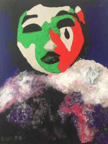 Painting titled "Le clown qui fait p…" by Audran, Original Artwork, Acrylic