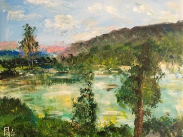 Schilderij getiteld "Lac de Bethmale" door Audran, Origineel Kunstwerk, Acryl
