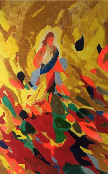 Pintura titulada "La résurrection" por Audran, Obra de arte original, Pigmentos