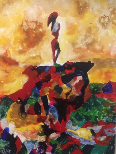Pintura titulada "L'horizon" por Audran, Obra de arte original, Pigmentos