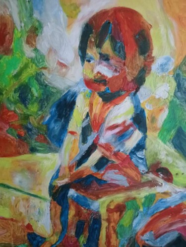 Schilderij getiteld "L'enfant roi" door Audran, Origineel Kunstwerk, Acryl