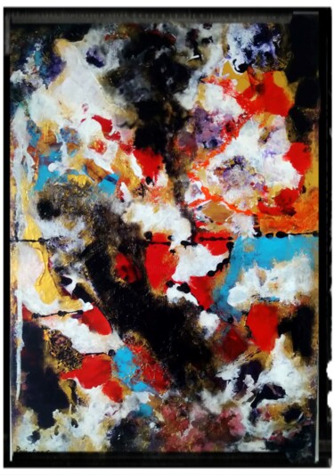 Schilderij getiteld "Tableau Abstrait "…" door Myriam Carbonnier, Origineel Kunstwerk, Acryl