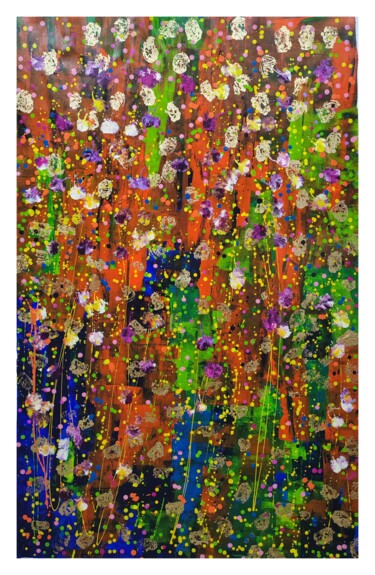 Peinture intitulée "Sous bois en fleurs" par Myriam Carbonnier, Œuvre d'art originale, Acrylique