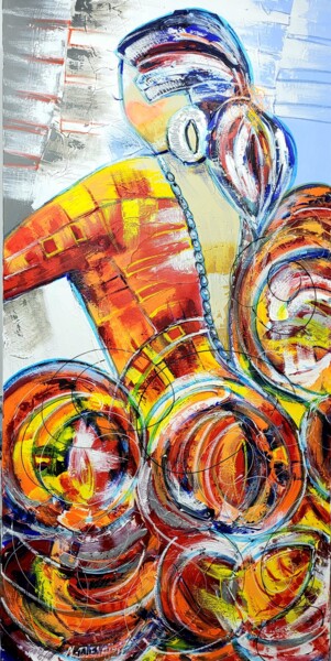 제목이 "SEVILLANAS"인 미술작품 Myriam Guenaizia로, 원작, 아크릴 나무 들것 프레임에 장착됨