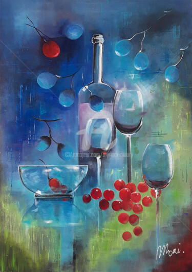 Картина под названием "Transparences" - Myriam Maury, Подлинное произведение искусства, Акрил Установлен на Деревянная рама…