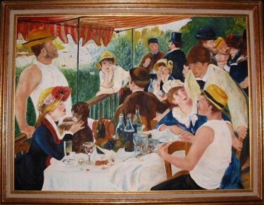 Peinture intitulée "Le déjeuner des can…" par Myriam Thomas, Œuvre d'art originale