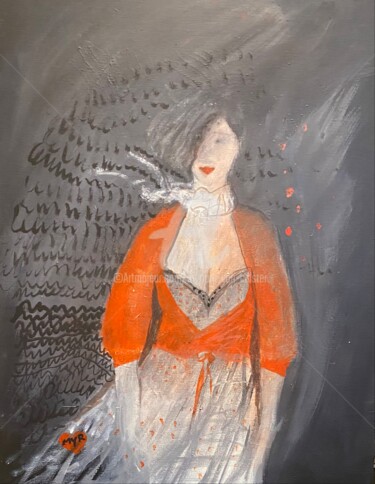 Ζωγραφική με τίτλο ""Folle de toi"" από Myriam Van Calster, Αυθεντικά έργα τέχνης, Ακρυλικό Τοποθετήθηκε στο Ξύλινο φορείο σ…