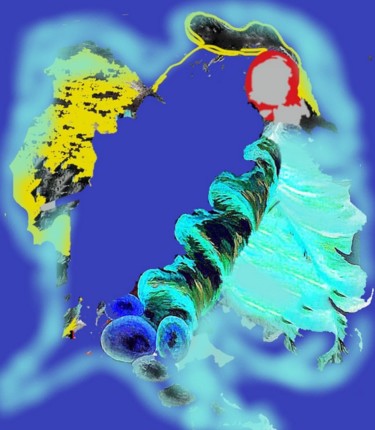 Arts numériques intitulée "loiseu-bleu.jpg" par Mysane, Œuvre d'art originale, Peinture numérique