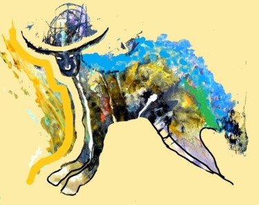 Digital Arts titled "Toro artistico" by Mysane, Original Artwork, Digital Painting