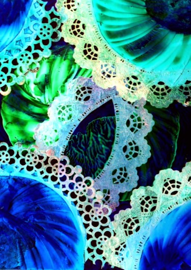Arts numériques intitulée "fleurs dentelées" par Mysane, Œuvre d'art originale, Peinture numérique