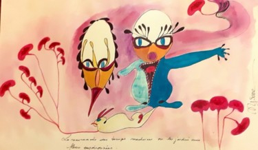 Zeichnungen mit dem Titel "la mascarade des te…" von Mysane, Original-Kunstwerk, Marker