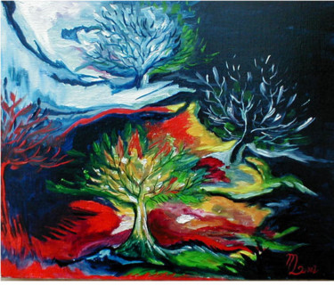 Peinture intitulée "arbres-fous.jpg" par Mysane, Œuvre d'art originale