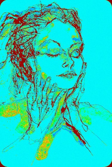 Arte digital titulada "femme-en-vert" por Mysane, Obra de arte original, Pintura Digital