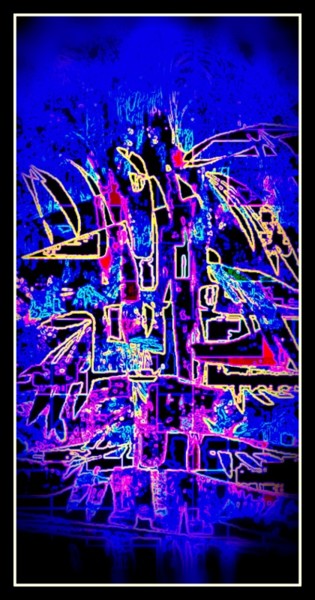 Digitale Kunst getiteld "feuillage-urbain.jpg" door Mysane, Origineel Kunstwerk, Digitaal Schilderwerk