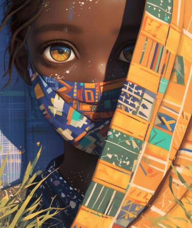 Digital Arts titled "African Portrait" by Mysti Kali, Original Artwork, AI generated image