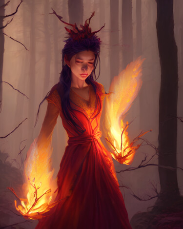 Digital Arts titled "Girl In The Magical…" by Mystic Muse, Original Artwork, AI generated image
