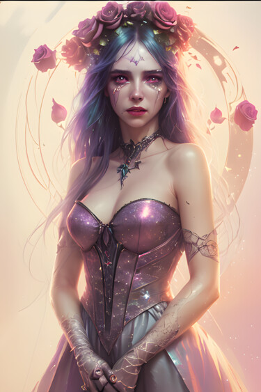 Digital Arts titled "Magical Woman in Art" by Mystic Muse, Original Artwork, AI generated image