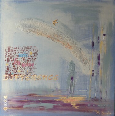 Картина под названием "Inspire (série intu…" - N.Landry, Подлинное произведение искусства, Акрил Установлен на Деревянная ра…
