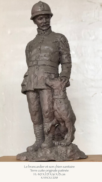 雕塑 标题为“Le brancardier et s…” 由Nacera Kaïnou, 原创艺术品, 兵马俑