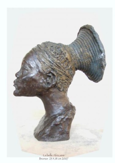 Sculpture intitulée "La belle Africaine" par Nacera Kaïnou, Œuvre d'art originale, Métaux